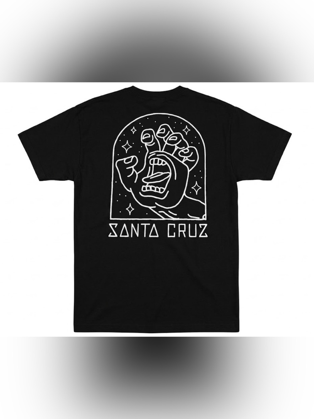 Santa Cruz Screaming Hand Outline T Shirt Mens Medium Black Skateboarding NHS